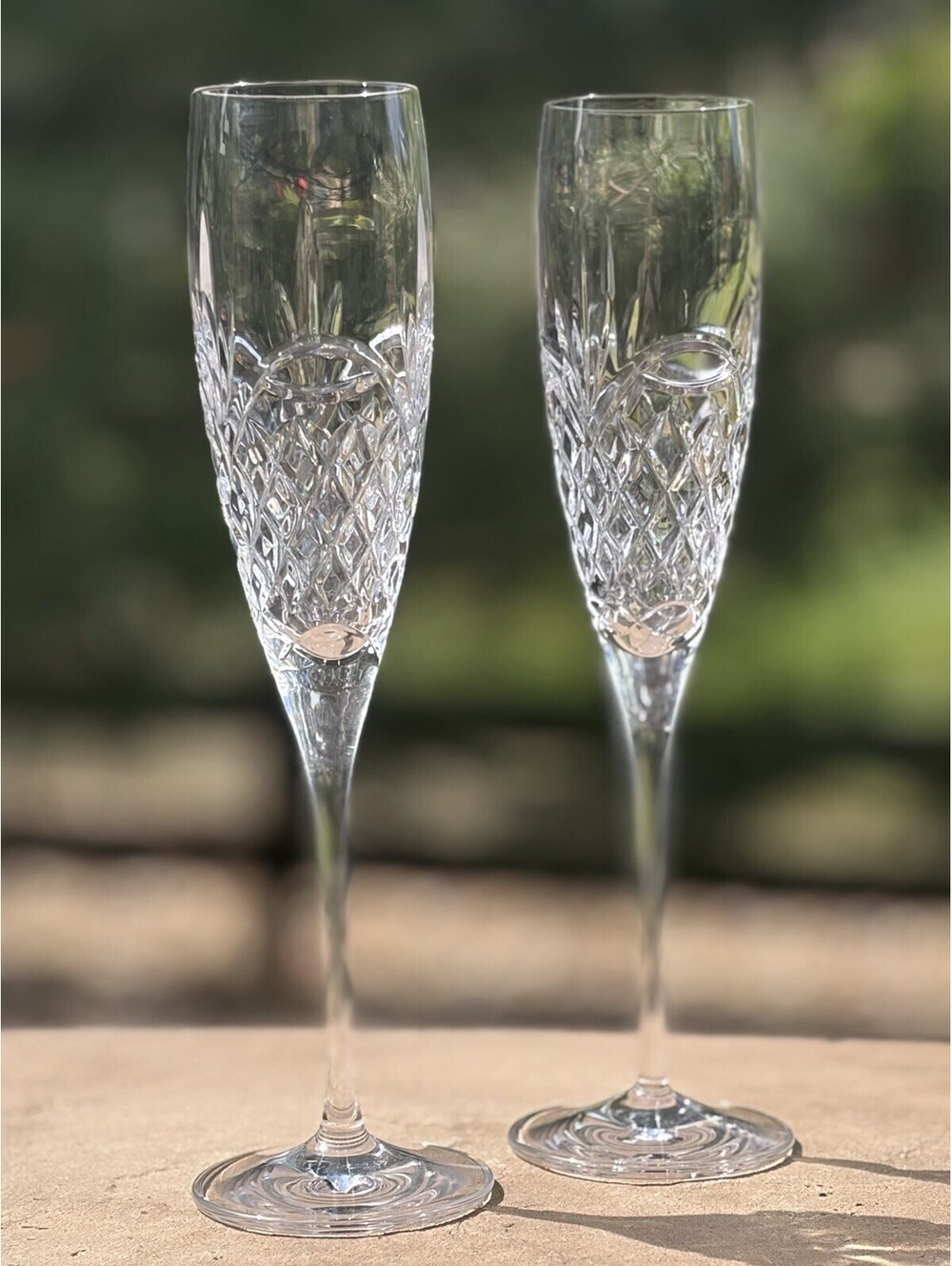 Waterford - Love Forever Toasting Flute Pair Excellent